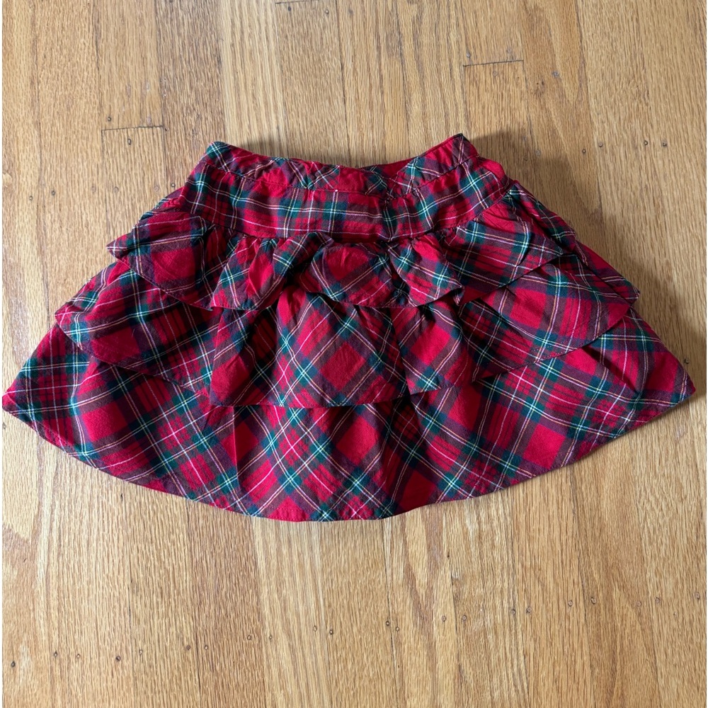 Edinburgh Woollen Mill Scottish Red Plaid Ruffle Skirt Size 3-4 Years